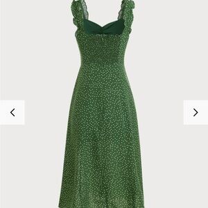 The Frill Trim Side Split Midi Dress